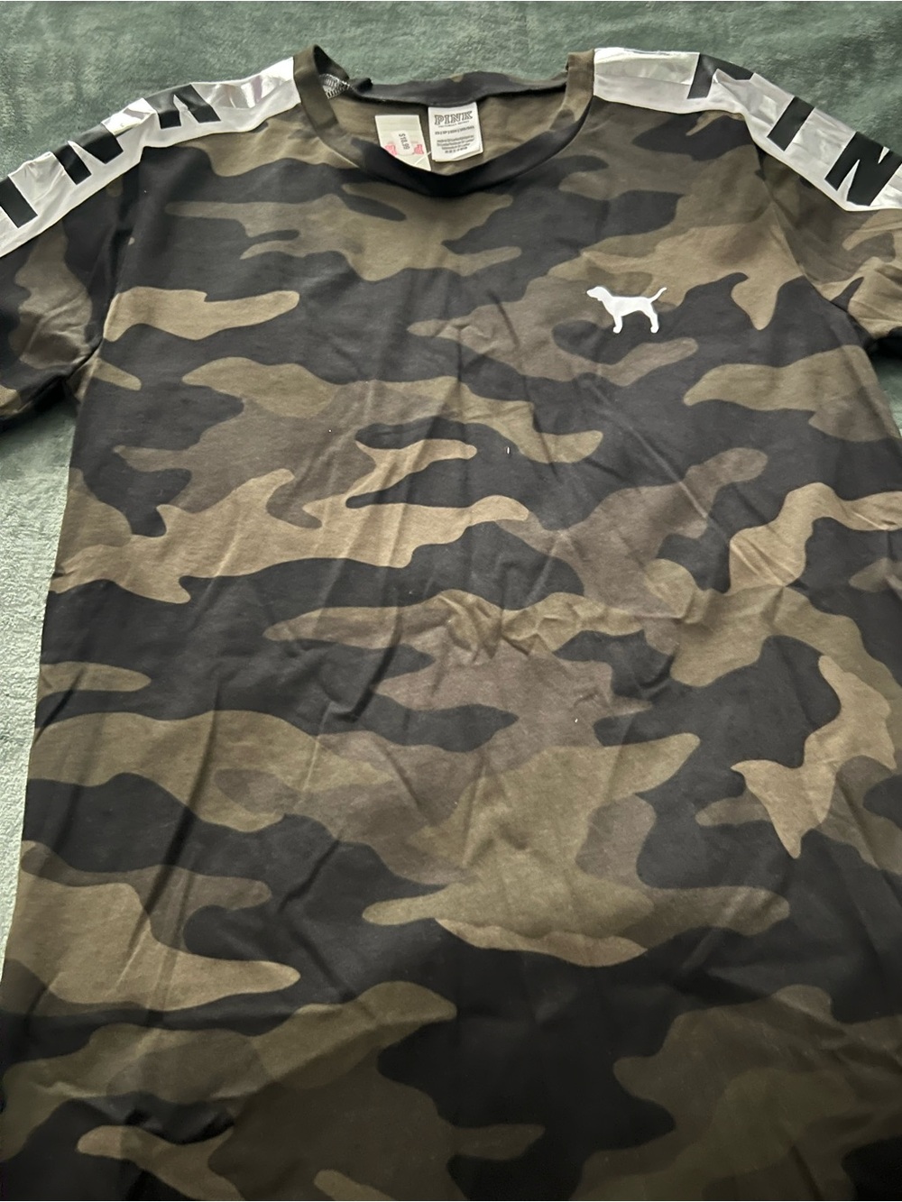 PINK Victoria's Secret Men’s Camo Short Sleeve Tee - Olive & Black